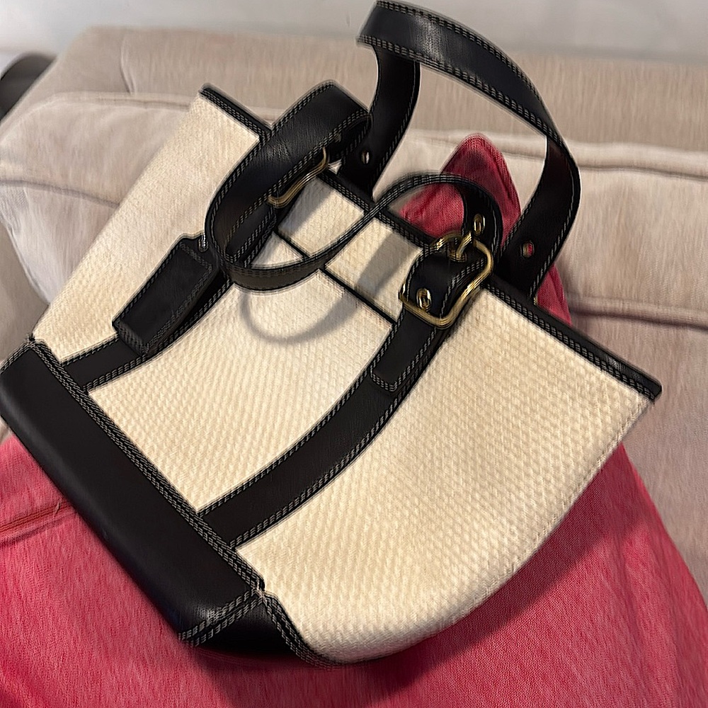 Perfect Coach mini straw bag holds everything need in your hand and is adorable